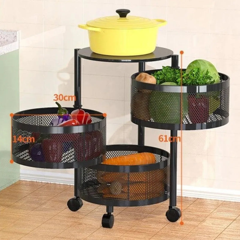 Multi-Layer Kitchen Rotating Vegetable Storage