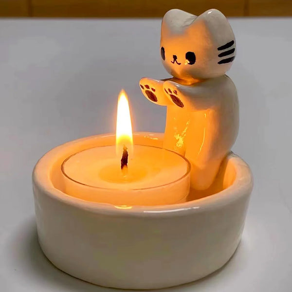 Kitten Candle Holder Cute Cat