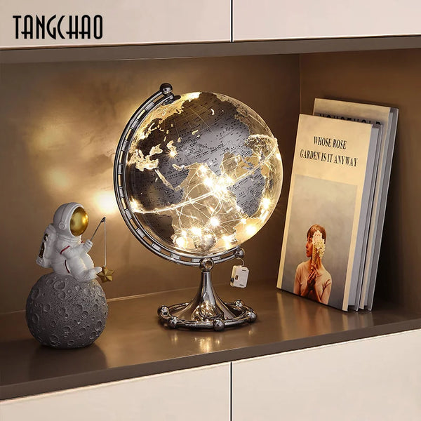 Transparent luminous globe ornaments