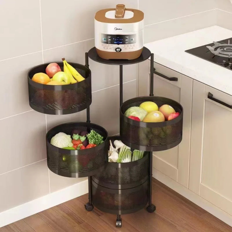 Multi-Layer Kitchen Rotating Vegetable Storage